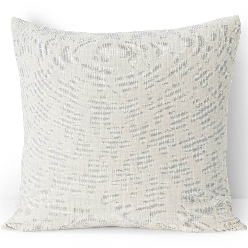 Land's End Sham Two Tone European Square Ultimate Gray Stencil Floral Cotton